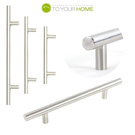 96mm T Bar Furniture Handle Brushed Stainless Steel Kitchen Cupboard