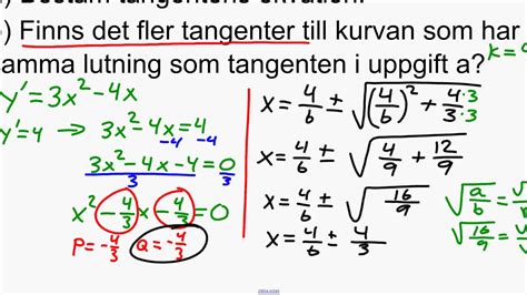 Ma B Tangenten Till En Kurva Youtube