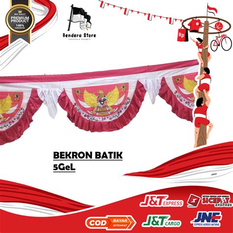 Jual Bendera Merah Putih Bekron Backdrop Garuda Batik Panggung Rumah