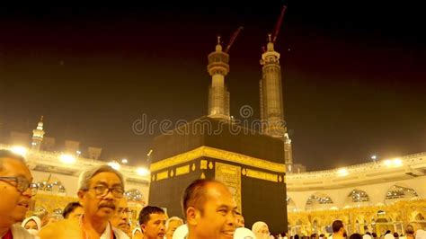 Mecca Saudi Arabia Muslims Circumambulate The Holy Kaaba Umrah Hajj