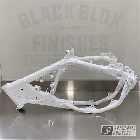 1996 Honda Cr125 Frame Featuring A Zinc Primer And Polar White Finish