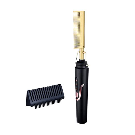 Electric Hot Comb Hair Straightener Comb Ceramic Pressing Comb For Black Hair Wigs With Anti