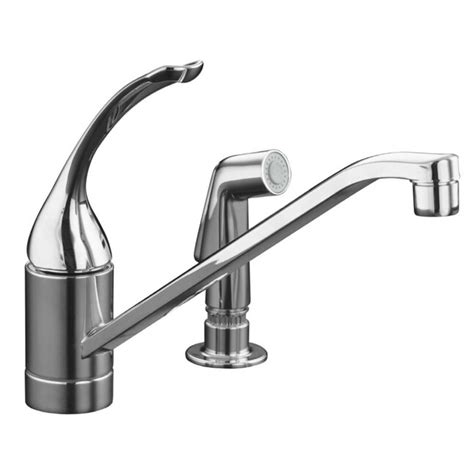 Kohler Coralais Polished Chrome Single Handle Low Arc Kitchen Faucet With Sprayer Function At