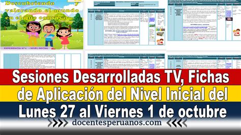 Sesiones Desarrolladas TV Fichas de Aplicación del Nivel Inicial del