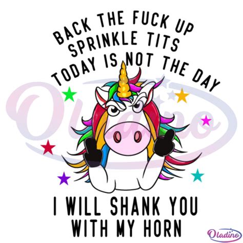 Back The Fuck Up Sprinkle Tits Svg Funny Unicorn Svg Digital File