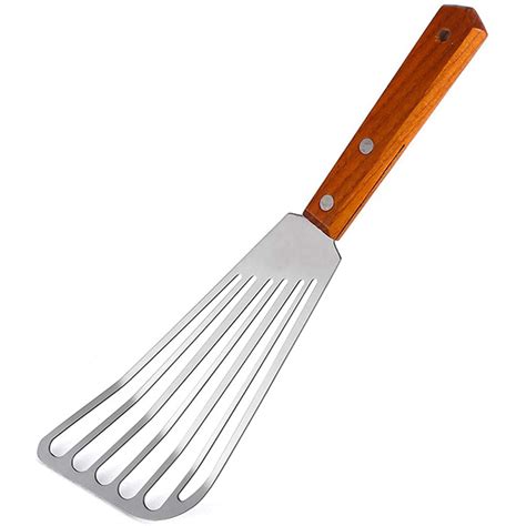 Stainless Steel Fish Spatula Turner, Wood Handle Fish Spatula, Slotted ...