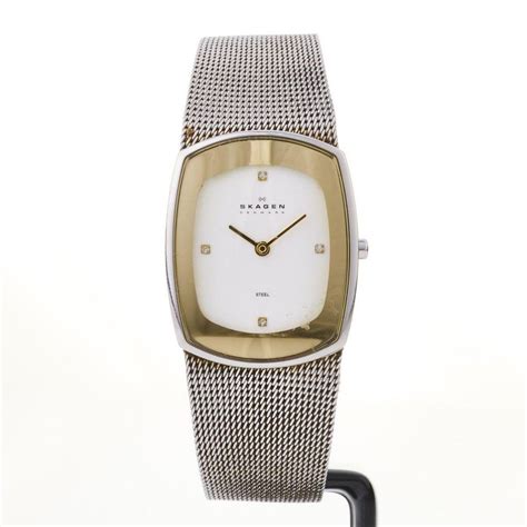 Stainless Steel 26 Mm Skagen Ladies Quartz Wristwatch Model Watches Wrist Horology