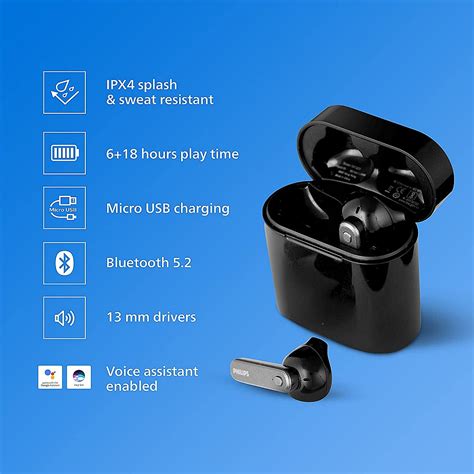 Buy Philips Audio Tws Tat True Wireless Earbuds With Hr Playtime