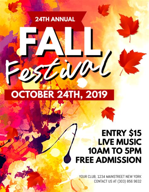 Fall Festival Flyer Template Postermywall