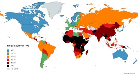 Human Development Index In 1990 Vs 2020 Worldwide Pakistan