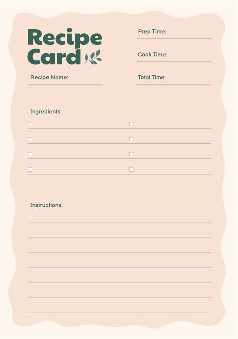 8 Best Images Of Printable Full Page Recipe Templates Free Printable