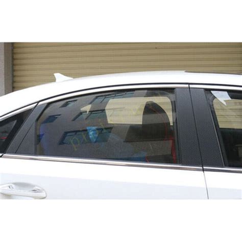 Carbon Fiber Door Window Pillar Posts Cover Trims For Kia Forte Sedan