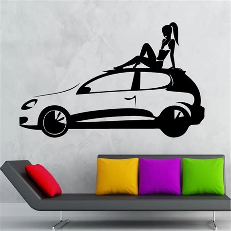 Car Vinyl Decal Hot Sexy Girl Garage Cool Decor Wall Stickers In Wall Stickers From Home