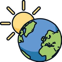 World Planet Earth With Sun Royalty Free Vector Image