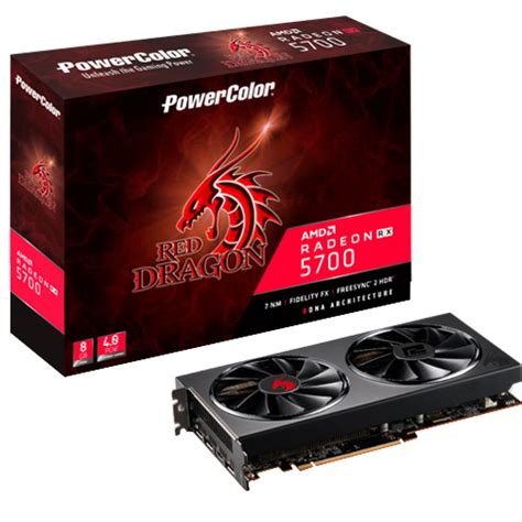 Placa de Vídeo PowerColor Radeon Navi RX 5700 Red Dragon 8GB GDDR6 256Bit