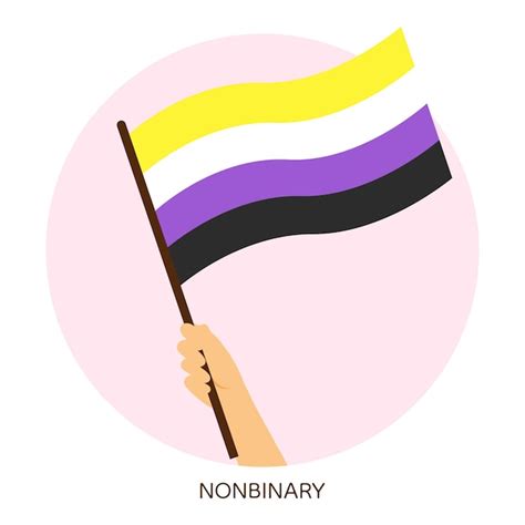 Premium Vector Hand Holding Nonbinary Pride Flag