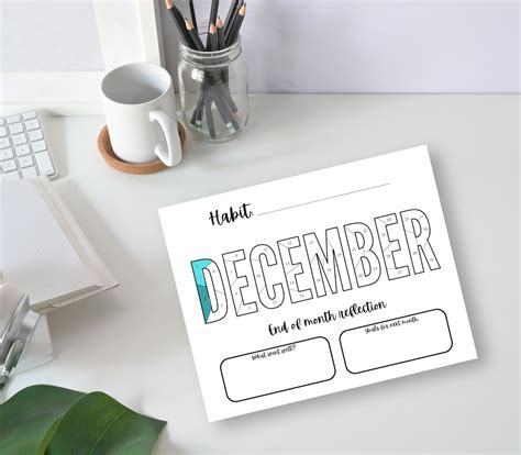 December Habit Tracker Coloring Sheet Digital Download Etsy