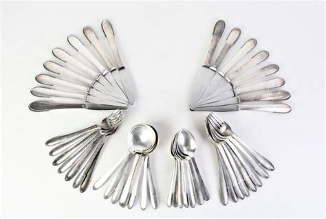 George Jensen Bead Cutlery Set For 8 48 Pieces Flatware Cutlery And