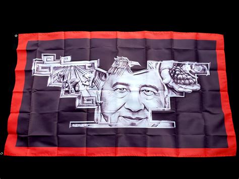 Cesar Chavez Aztec Chicano Mexicano Black Red Huelga Bird Mural 3x5