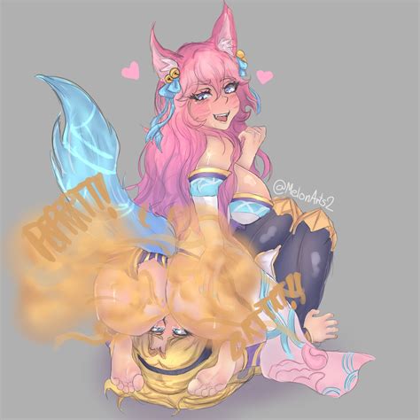 Rule 34 Ahri Duo Facesitting Fart Fart Fetish League Of Legends Luxanna Crownguard Melonarts2