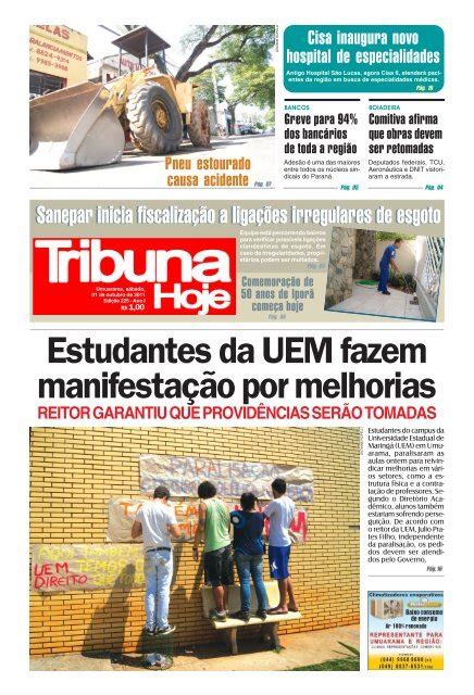 Estudantes Da Uem Fazem Manifestação Por Melhorias Tribuna Hoje