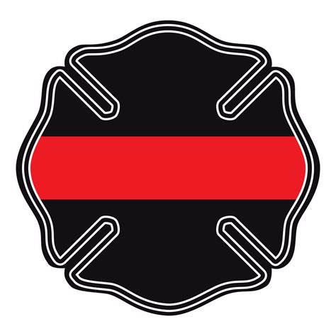 Thin Red Line Maltese Cross Reflective Decals Fire Safety Decals