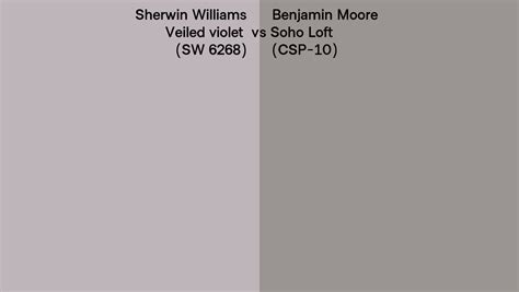 Sherwin Williams Veiled Violet SW 6268 Vs Benjamin Moore Soho Loft