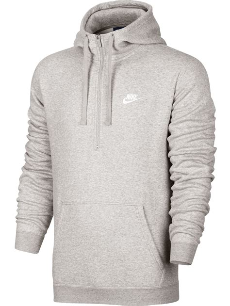 Nike Nike Club Half Zip Longsleeve Mens Hoodie Greywhite 812519 063