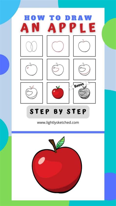 How To Draw An Apple Drawing Step By Step Mindfulness Art Activity