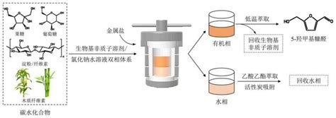 一种在生物基非质子溶剂双相体系中制备5 羟甲基糠醛的方法与流程