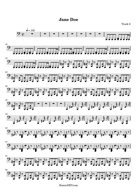 Jane Doe Sheet Music Jane Doe Score HamieNET