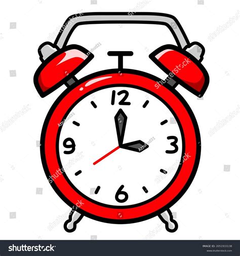 Alarm Clock Cartoon Emote Vector Illustration