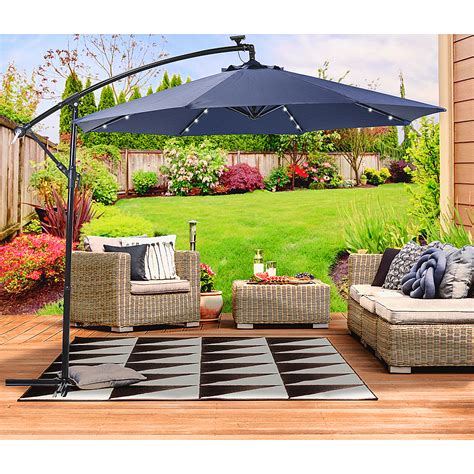 Best Buy: Sun Ray 10' Offset Aluminum Solar Umbrella with Cross Base ...