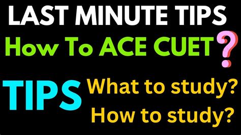 Last Minute TIPS Crack CUET Tips And Trick CUET 2023 Cuet