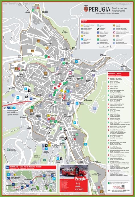 Perugia Mappa Delle Attrazioni Turistiche