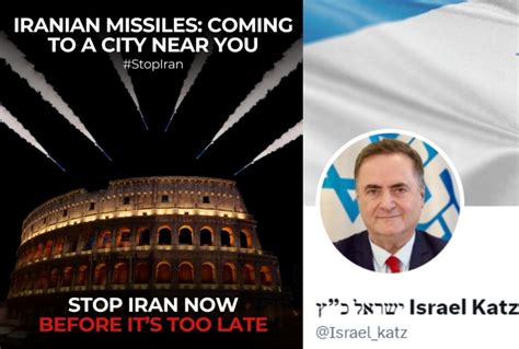 Missili Iraniani Sul Colosseo Il Post Del Ministro Israeliano