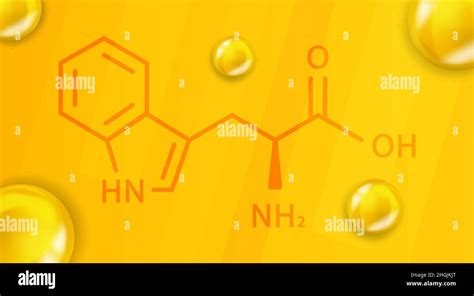 Tryptophan chemical formula. Tryptophan 3D Realistic chemical molecular ...