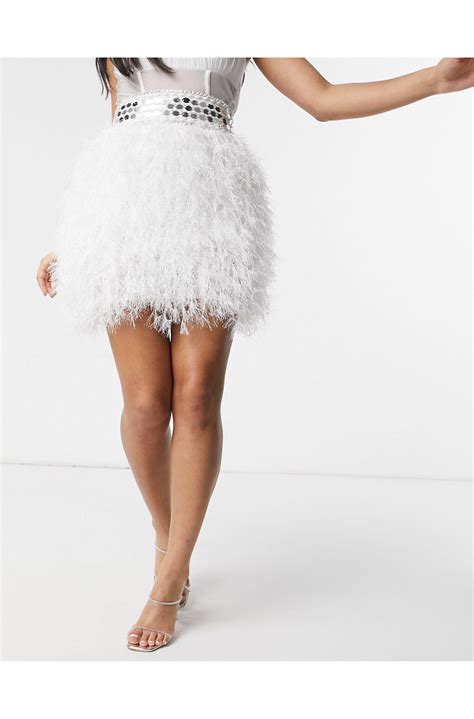 Athana Sequin Feather Skirt Ph
