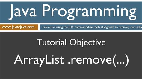 Learn Java Programming Arraylist Remove Method Tutorial Youtube