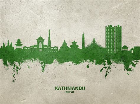 Kathmandu Nepal Skyline 06 Digital Art By Michael Tompsett Fine Art