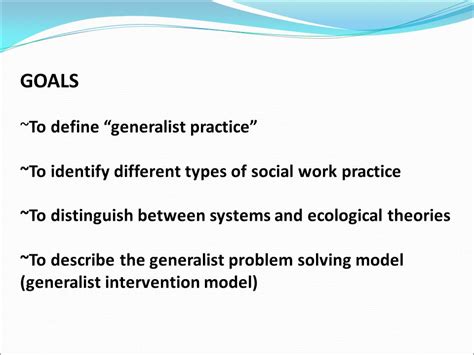 What Is Generalist Practice Or The Generalist Perspective Generalist Practice “social Work