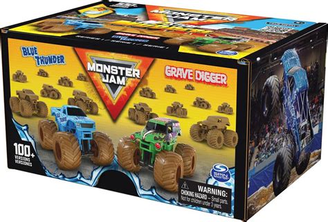 Monster Jam Mystery Mudders Blue Thunder Og Grave Digger 1 64