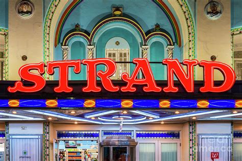 Key West Florida Strand Theater Sign At Night Photograph By Paul Velgos