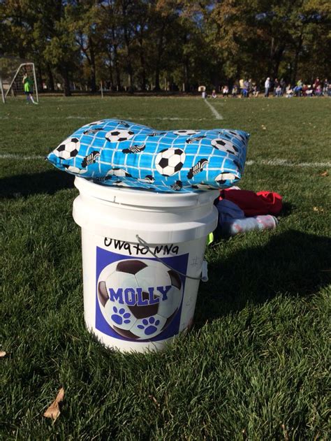 Best Soccer Idea Ever Soccer Bucket With A Pillow I Saw This At A