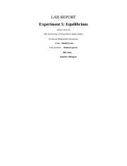 Equilibrium Experiment Determining Ion Concentration Course Hero