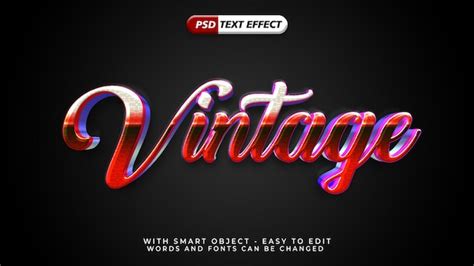 Efecto De Texto Vintage Editable Estilo D Archivo Psd Premium