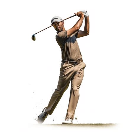 Premium Ai Image A Man Swinging A Golf Club With A Club On The Top