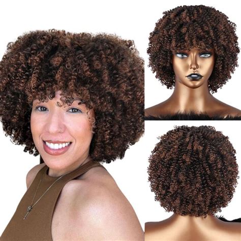 Peruca Organica Premium Cacheada Wig Aspecto De Natural Afro Fashion