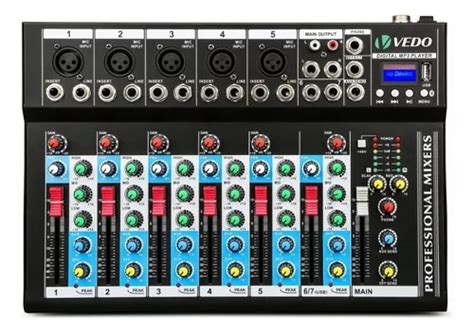 Vedo Vda107l Profissional Placa De Som Audio Mixer Canal