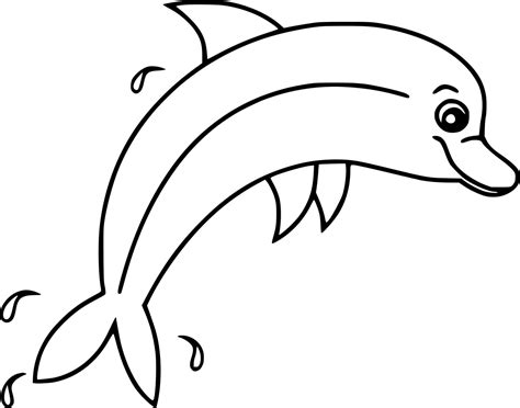 Simple Dolphin Jumping Coloring Pages Coloring Cool